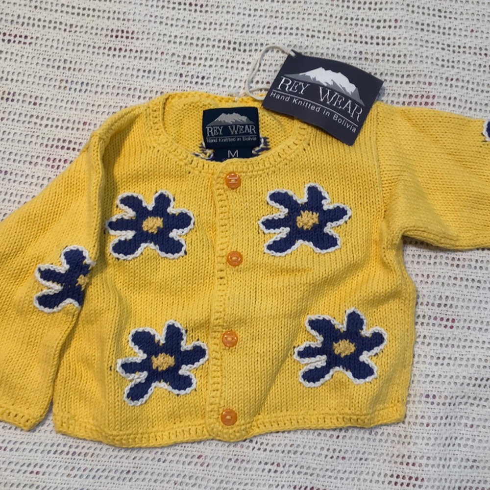 Girl’s cotton hand knit sweater